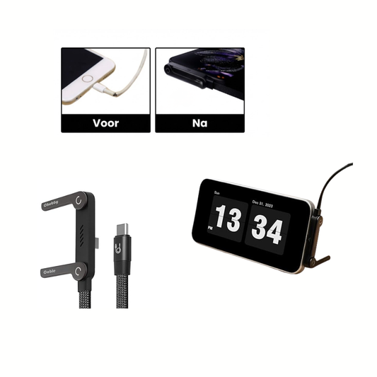 USB-C snellader met telefoonstandaard